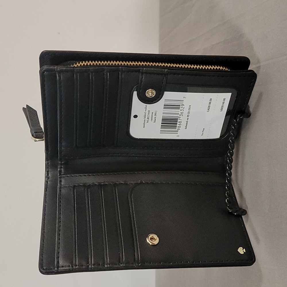 NEW Kate Spade Med Bifold Wallet Black WLRU5440 - Picture 3 of 8